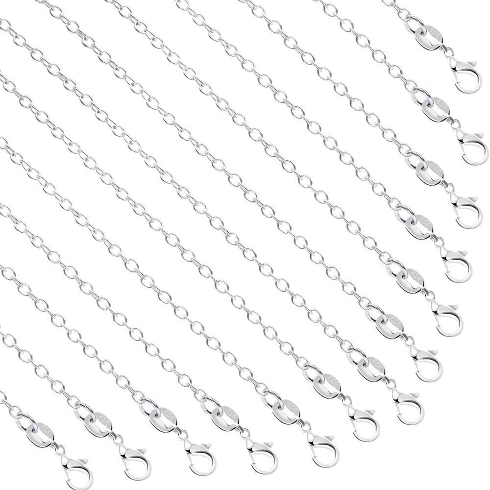 50 Pack Necklace Chains Bulk Silver Plated Necklace Chain Silver Chain